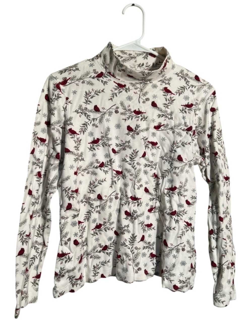 Croft & Barrow‎ Women's Size Medium Mock Neck Long Sleeve T-Shirt White Cardinal